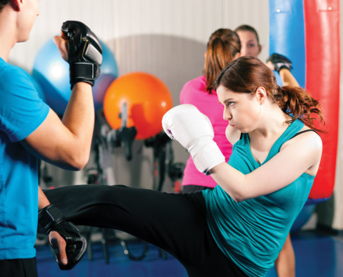 Woman boxing