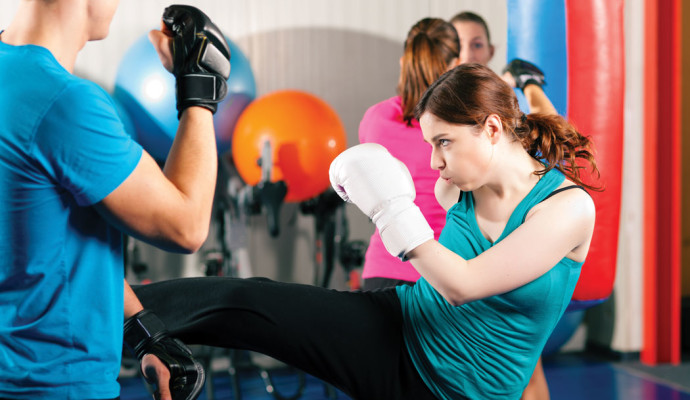 Woman boxing