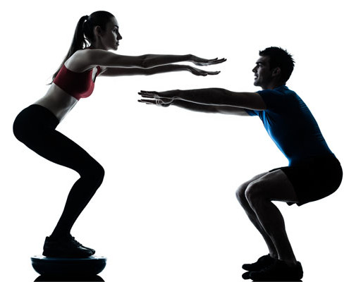 Man and Woman squatting