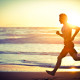 Man running on beach